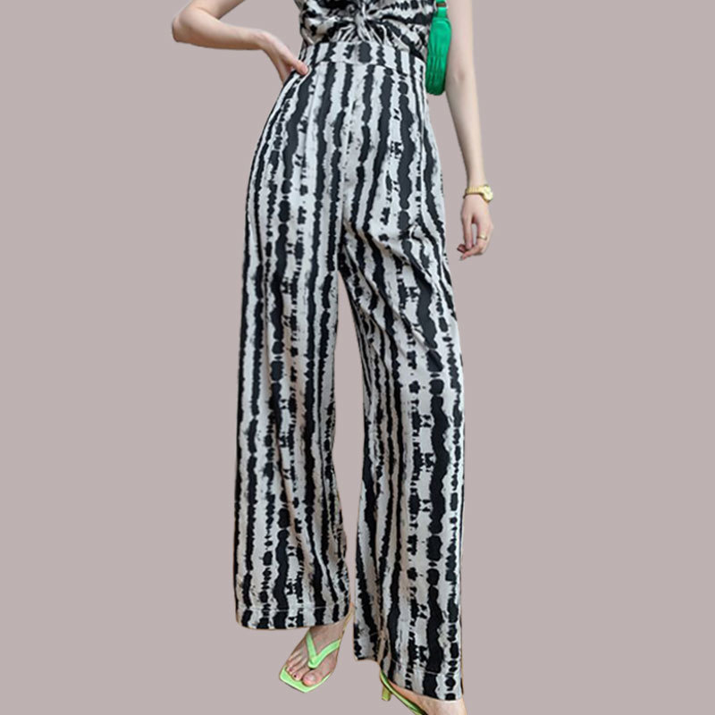 Fashion High-Waist Drape Wide-Leg Jumpsuits Sexy V-Neck Spaghetti Strap Print Leopard Jumpsuit 210520