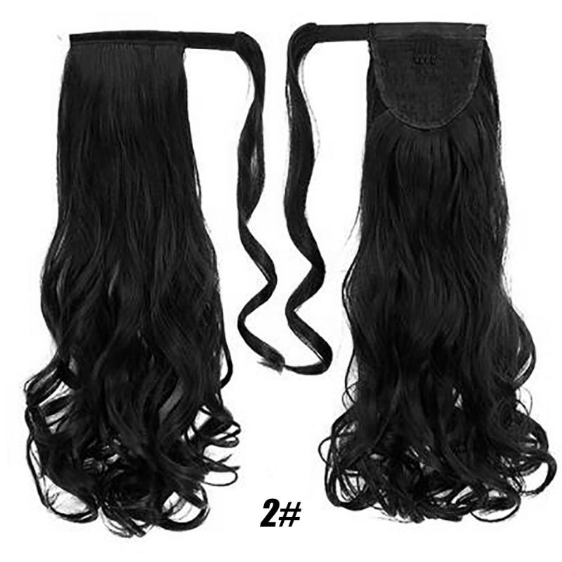 Synthetic Wigs MSTN Chip In Ponytail Long Straight/Curly Hair Wrap Around Clip Pony Tail women wigs