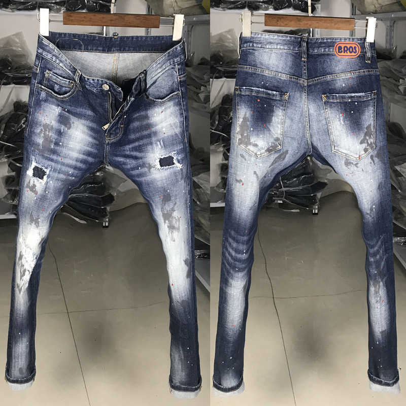 Italian Style Fashion Men Jeans Retro Blue Dirty Wash Painted Ripped High Quality Streetwear Hip Hop Denim Punk Pants, Retro dark blue
Italian Style Fashion Men Jeans Retro Blue Dirty Wash Painted Ripped High Quality Streetwear Hip Hop Denim Punk Pants, Retro dark blue