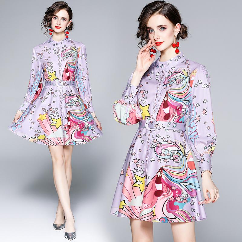 Casual Dresses COIGARSAM Women Dress Autumn 2022 Office Lady Print Full Sleeve O-Neck Purple Robe Vestidos
Casual Dresses COIGARSAM Women Dress Autumn 2022 Office Lady Print Full Sleeve O-Neck Purple Robe Vestidos
