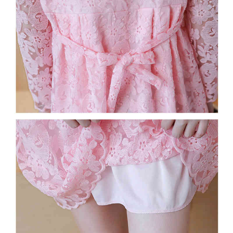 Autumn Fashion Hollow Out Elegant White Lace Party Dress High Quality Women Long Sleeve Casual Dresses 685E 210420