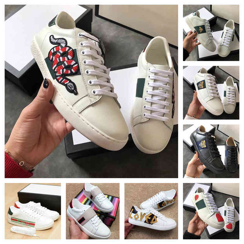 Ace Bee Stripes Sneaker Casual Designer Shoes Lace-up Flat White Tiger Snake Embroidered Lady Sneake Leather Woemn Men With DHL, 04
Ace Bee Stripes Sneaker Casual Designer Shoes Lace-up Flat White Tiger Snake Embroidered Lady Sneake Leather Woemn Men With DHL, 04