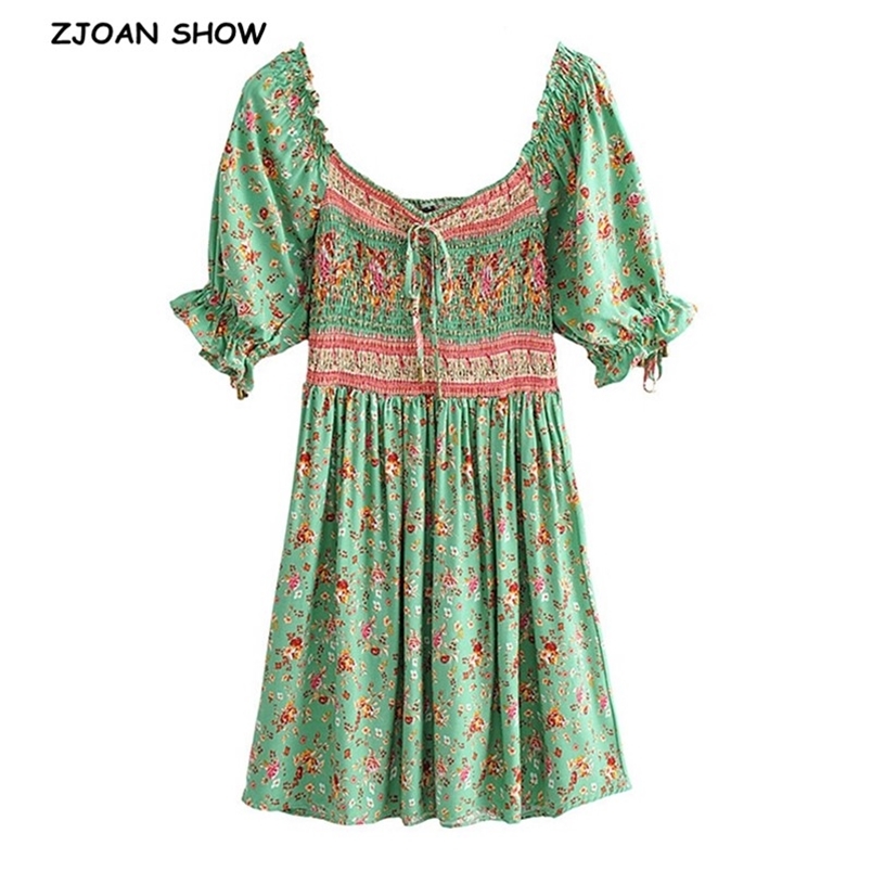 Bohemian Wood ears Slash Collar Floral Print Elastic Ruched Mini Dress BOHO Holiday Woman Puff Sleeve Short Dresses 210429, Green
Bohemian Wood ears Slash Collar Floral Print Elastic Ruched Mini Dress BOHO Holiday Woman Puff Sleeve Short Dresses 210429, Green