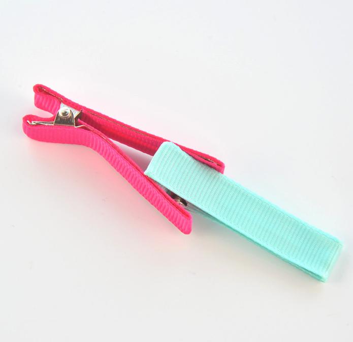 2021 1.8" DIY hair Accessory clips Baby girl Ribbon Hair Bows Clip Ribbon Lined Alligator Hair Clips Multi colors