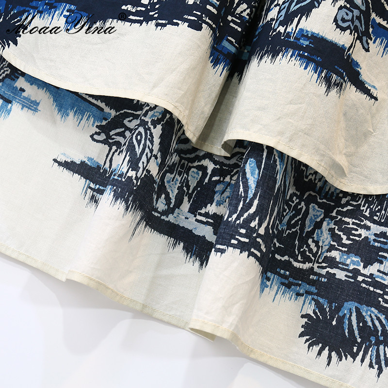 Summer Fashion Shirt style Dress Women Long sleeve Single-breasted Striped jungle print Loose Mini 210524