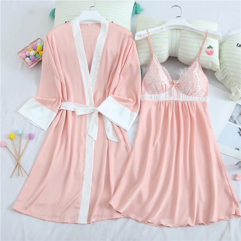 Women's Sleepwear Sweet Bride Dressing Gown Women 2PCS Robe Sets Sexy Lace Floral Sling Nightgown Bathrobe Summer Loose Lounge Rayon Home Dr, Yellow
Women's Sleepwear Sweet Bride Dressing Gown Women 2PCS Robe Sets Sexy Lace Floral Sling Nightgown Bathrobe Summer Loose Lounge Rayon Home Dr, Yellow