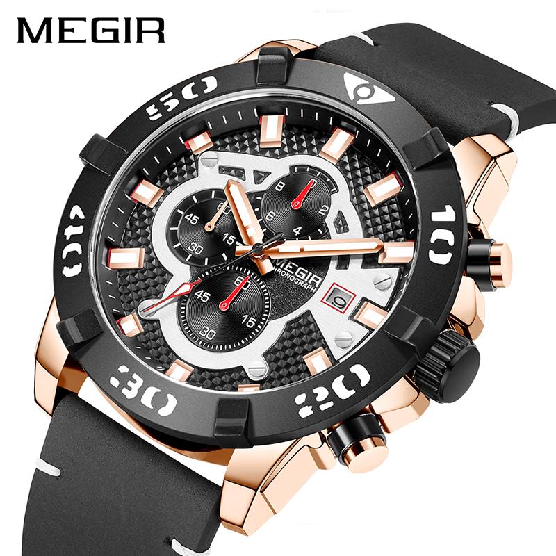 Wristwatches MEGIR Sport Watch For Men Real Leather Strap Man Quartz Clock Multi-function Three Eyes Big Dial 2021 Est Design, Slivery;brown
Wristwatches MEGIR Sport Watch For Men Real Leather Strap Man Quartz Clock Multi-function Three Eyes Big Dial 2021 Est Design, Slivery;brown