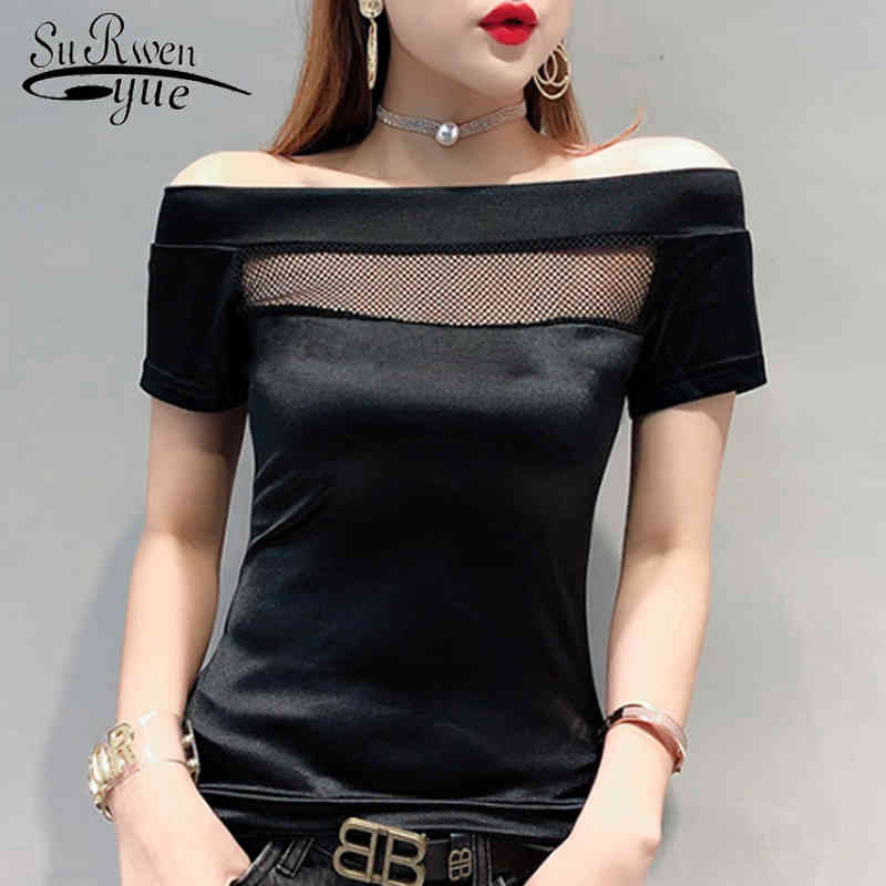 Summer Sexy Women Tops Slash Neck Short Sleeve Clothing Stitching clothes Off Shoulder shirts 4464 50 210521, Black
Summer Sexy Women Tops Slash Neck Short Sleeve Clothing Stitching clothes Off Shoulder shirts 4464 50 210521, Black