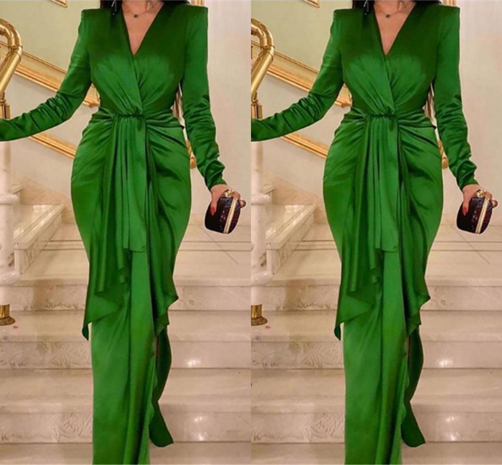 Green Mermaid Prom Dresses Sexy V-neck Long Sheeve Plus Size Formal Evening Dress Ruffle Satin Elegant Party Gowns, Lilac
Green Mermaid Prom Dresses Sexy V-neck Long Sheeve Plus Size Formal Evening Dress Ruffle Satin Elegant Party Gowns, Lilac