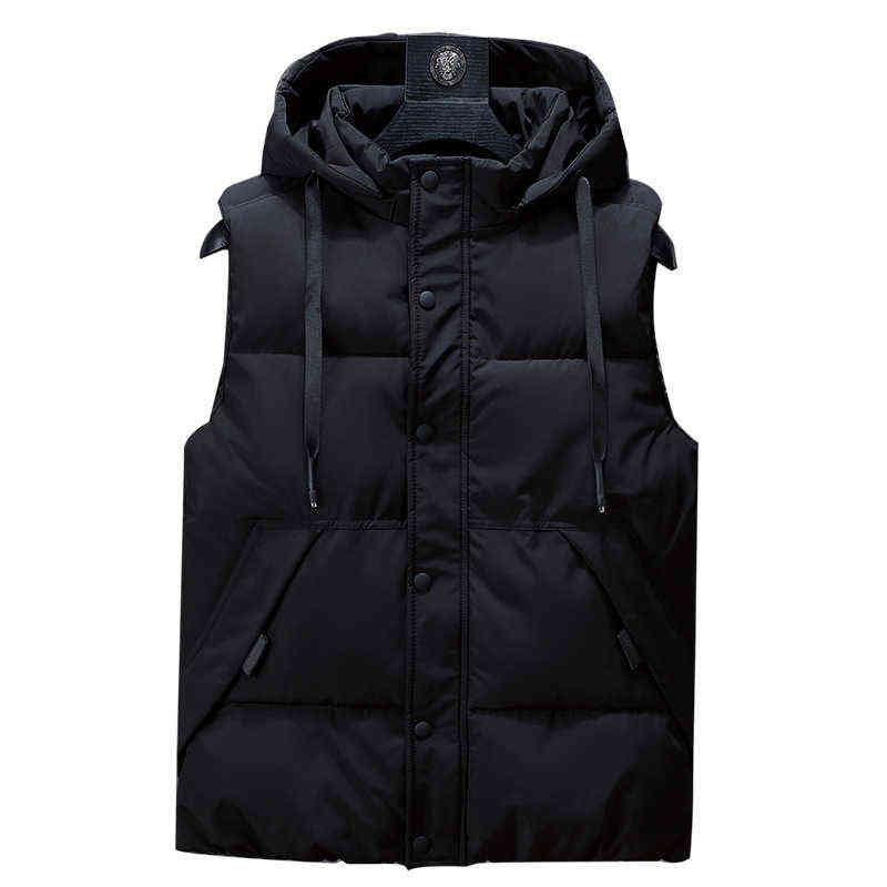 Mens Winter Vests Men's Sleeveless Jacket Thick Camouflage Vest Casual Hooded Waistcoat Male Warm Vests Outwear Plus Size 7XL 211119