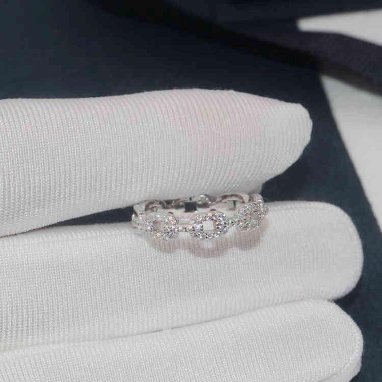 Bx Hefang Jewelry S925 Sterling Silver Ring Xs Chain Zhou Yutong Same Men's and Women's Tanabata Gift Trend