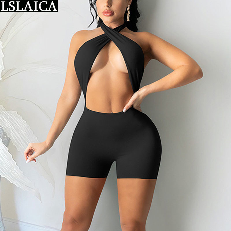 Sexy Solid Color Jumpsuit Shorts Backless & Club Hollow Out Skinny Bodysuit Women Off Shoulder Fashion Personalized Clothes 210520, Black
Sexy Solid Color Jumpsuit Shorts Backless & Club Hollow Out Skinny Bodysuit Women Off Shoulder Fashion Personalized Clothes 210520, Black