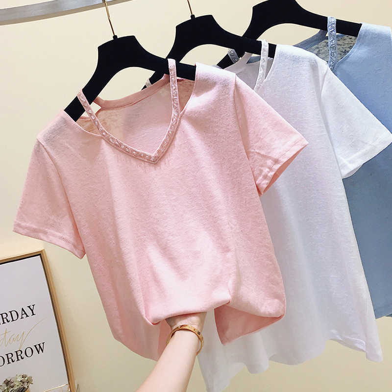 White Tshirt Women Tops Korea Style Summer V-Neck Female T-shirt Pink Tee Shirt Femme Short Sleeve Fashion clothes 210604, Blue
White Tshirt Women Tops Korea Style Summer V-Neck Female T-shirt Pink Tee Shirt Femme Short Sleeve Fashion clothes 210604, Blue