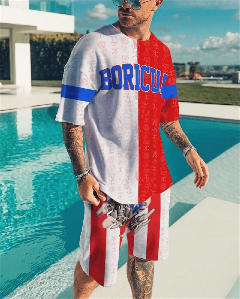 Jogging Clothing Summer Sleeve Men's T2 Piece Set + LooLe Clothes Oversized Loose Fashion American Printing Printed O-Neck T-Shirt, Black;red
Jogging Clothing Summer Sleeve Men's T2 Piece Set + LooLe Clothes Oversized Loose Fashion American Printing Printed O-Neck T-Shirt, Black;red