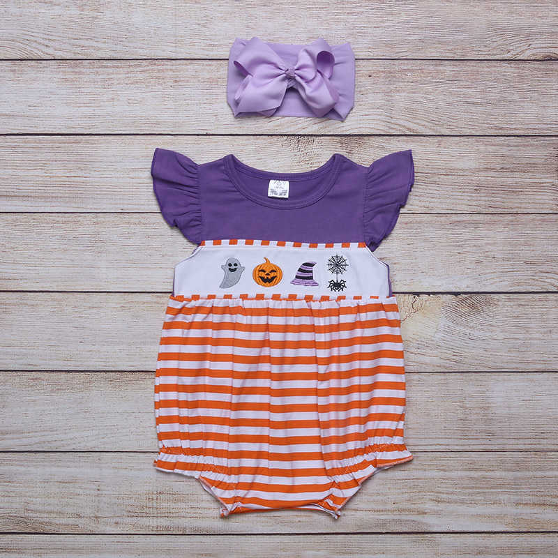 Summer Girls Clothes Orange Stripes Sleeveless Halloween Pumpkin Headgear Embroidered Pattern Toddler Baby Rompers 210722, Gpf2104-131
Summer Girls Clothes Orange Stripes Sleeveless Halloween Pumpkin Headgear Embroidered Pattern Toddler Baby Rompers 210722, Gpf2104-131