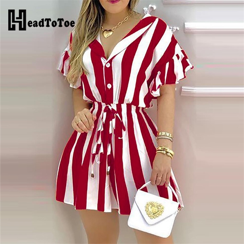 Striped Colorblock Ruffles Shirt Dress Women Short Sleeve V Neck Mini Work Dress 210630, Red
Striped Colorblock Ruffles Shirt Dress Women Short Sleeve V Neck Mini Work Dress 210630, Red