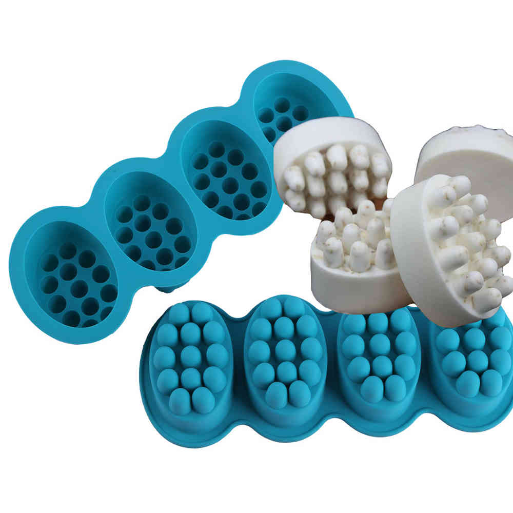 Silicone Massage Soap Mold Therapy Bar Soap Making Tools DIY Homemade Oval Spa Soaps Mould Soaps Resin Crafts