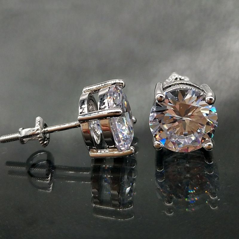 Stud White Gold Bling CZ Cubic Zirconia Round Square Screw Back Earrings For Men Women Iced Out Diamond Earring Ear Jewelry
Stud White Gold Bling CZ Cubic Zirconia Round Square Screw Back Earrings For Men Women Iced Out Diamond Earring Ear Jewelry