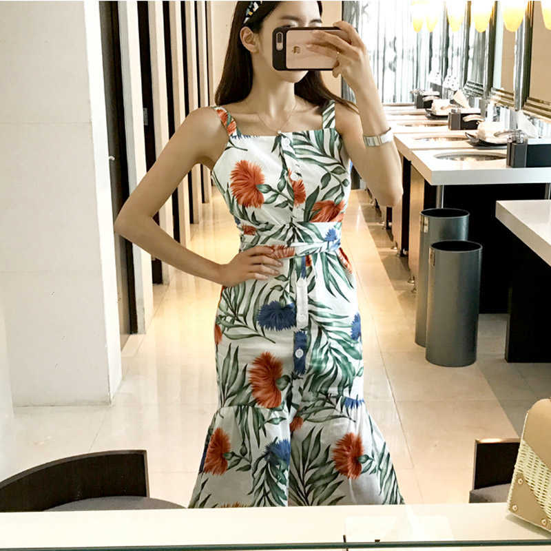 summer Korean version of the temperament slim strap waist print suspender dress 210603, White
summer Korean version of the temperament slim strap waist print suspender dress 210603, White
