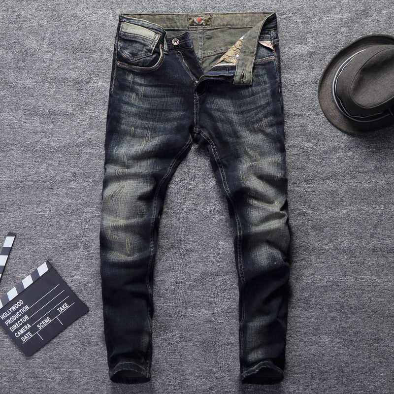 Italian Vintage Style Fashion Men Jeans Retro Wash Dark Color Slim Fit Classical Ripped Pants Streetwear Hip Hop WIXD, Retro dark color
Italian Vintage Style Fashion Men Jeans Retro Wash Dark Color Slim Fit Classical Ripped Pants Streetwear Hip Hop WIXD, Retro dark color