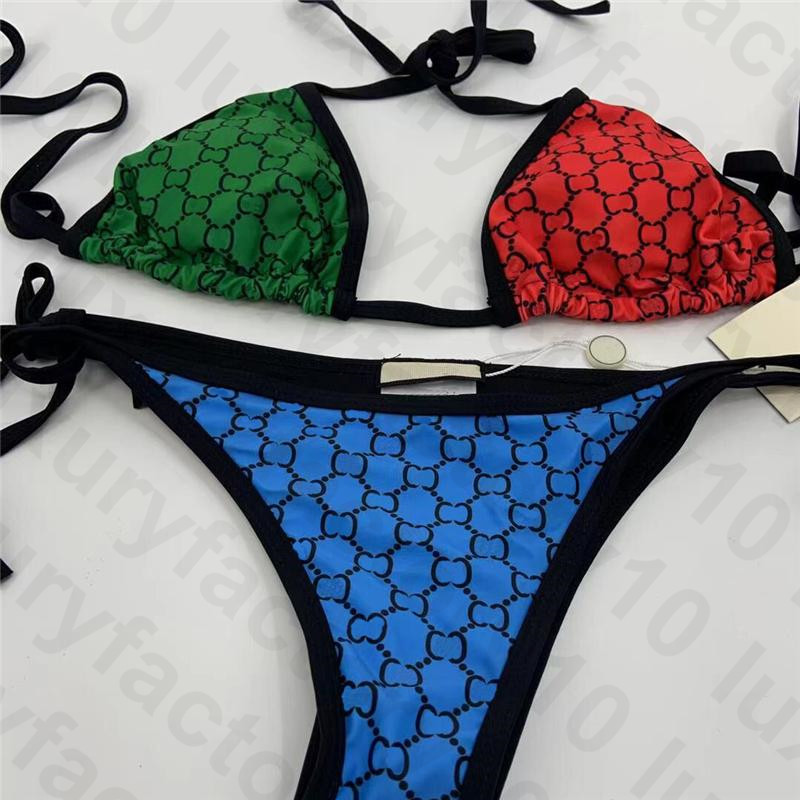 2021 Newest Style Two-piece Bikini Novelty Contrast Color Women's Swimwear Special Stylish Plaid Pattern High Leg Thong Bikinis Set Beach Party C
