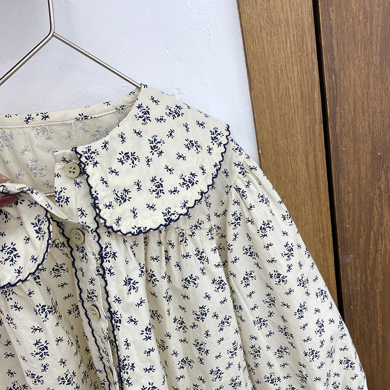 Girls' shirts spring and autumn Korean version of the children's clothing western-style floral doll shirts, 220314