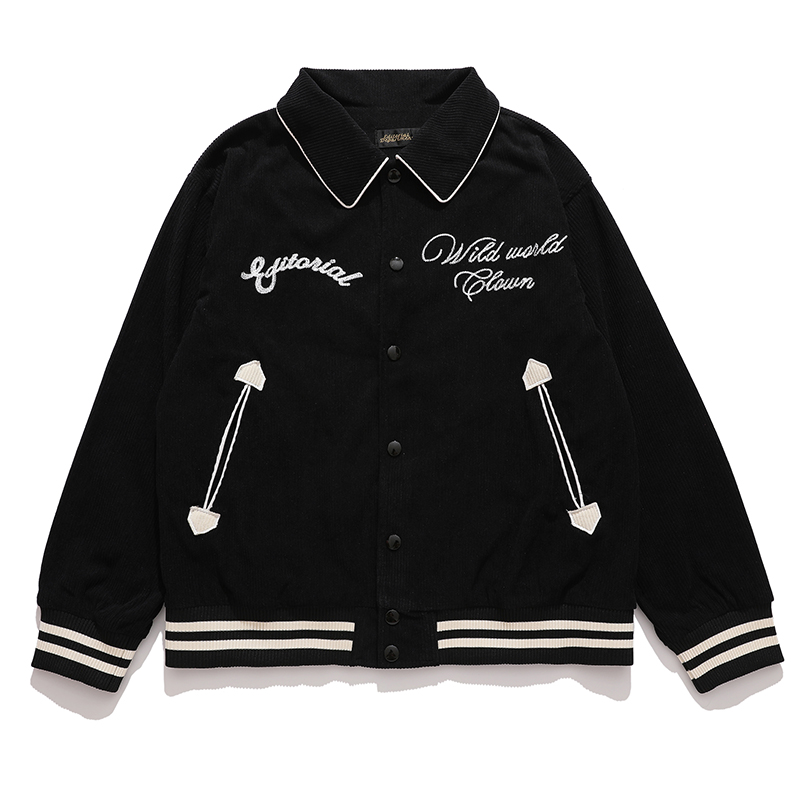 Letter Embroidery Breasted Autumn Jackets Men Women Oversize Lapel Windbreaker Coat, Black
Letter Embroidery Breasted Autumn Jackets Men Women Oversize Lapel Windbreaker Coat, Black