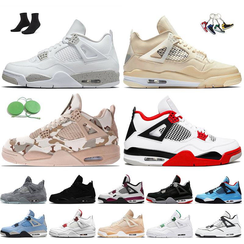 

Top Quality OG Jumpman Retro 4s Basketball Shoes Jordan 4 White Oreo Sail Off Veterans Day Fire Red Travis Scotts Black Cat PSGs DIY Mens Trainers Air Jorden Sneakers, C45 neon 36-47