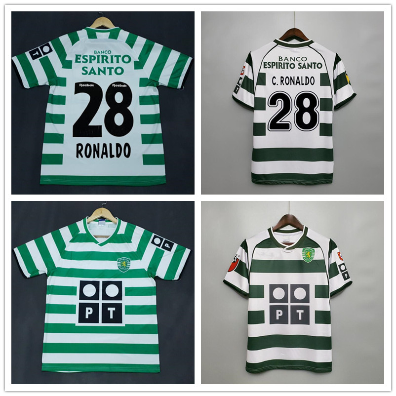 2003 Kits camisa Sporting CP 2004 camiseta de fútbol de Lisboa retro Hombres Cristiano RONALDO 28 Luis Figo Liedson Bento Inicio Fútbol verde, 03-04
2003 Kits camisa Sporting CP 2004 camiseta de fútbol de Lisboa retro Hombres Cristiano RONALDO 28 Luis Figo Liedson Bento Inicio Fútbol verde, 03-04