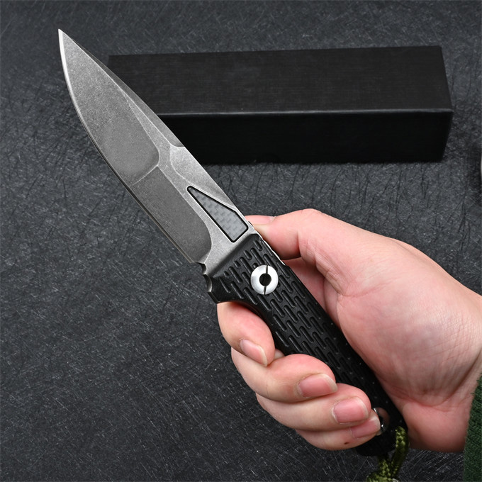 High Quality Survival Straight Knife D2 Steel Black/White Stone knife Wash Drop Point Blade Full Tang G10 Handle Fixed Knives With Kydex