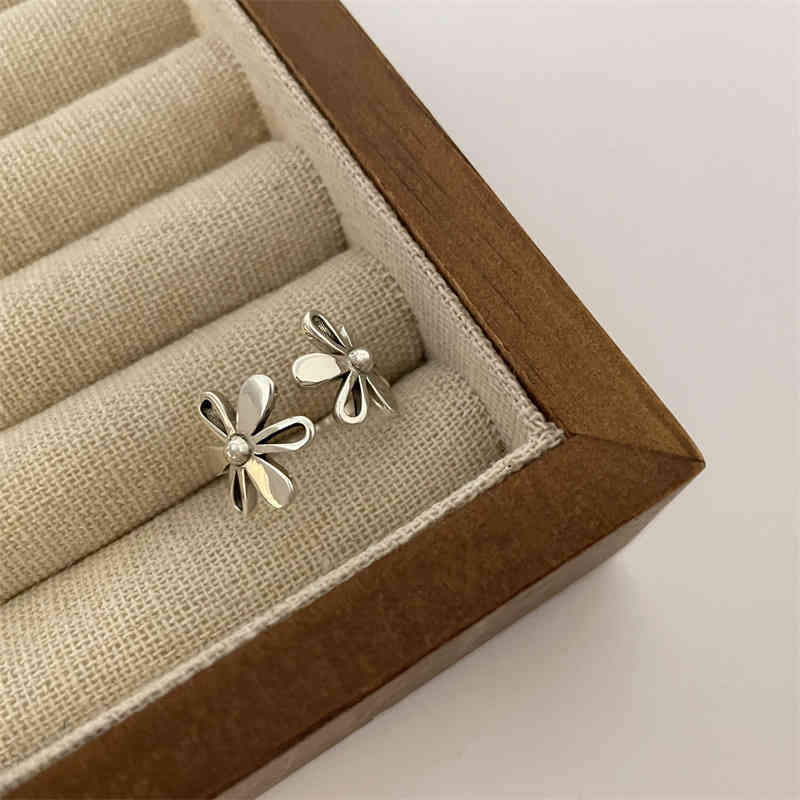 Korean Flower S925 Sterling Silver Ins Style Opening Ring Women's Fashion Personalized Index Finger 2021 Trend