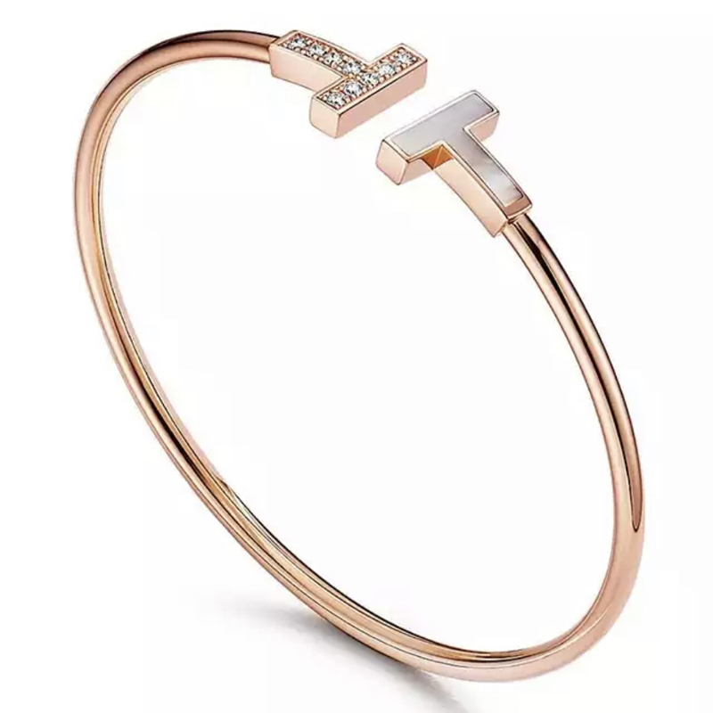 Double "T" Wristband White Fritillaria Women's Bracelet 17cm Open Designer Bracelets Adjustment Silver Rose Gold with Gift Box 71120C
Double "T" Wristband White Fritillaria Women's Bracelet 17cm Open Designer Bracelets Adjustment Silver Rose Gold with Gift Box 71120C