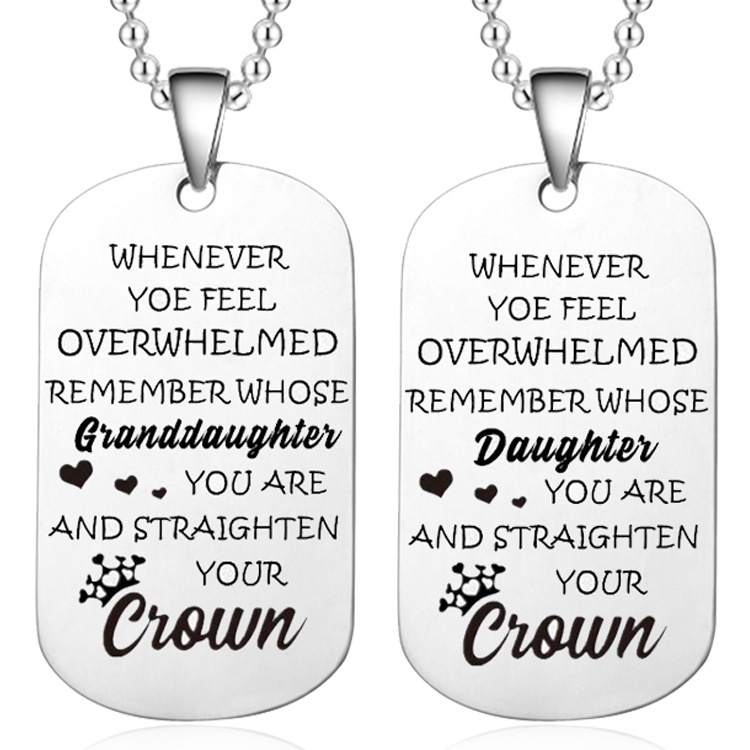stainless steel necklace keychain women's grandson granddaughter sister jewelry fashion graduation holiday gift army brand niece friend, Silver
stainless steel necklace keychain women's grandson granddaughter sister jewelry fashion graduation holiday gift army brand niece friend, Silver