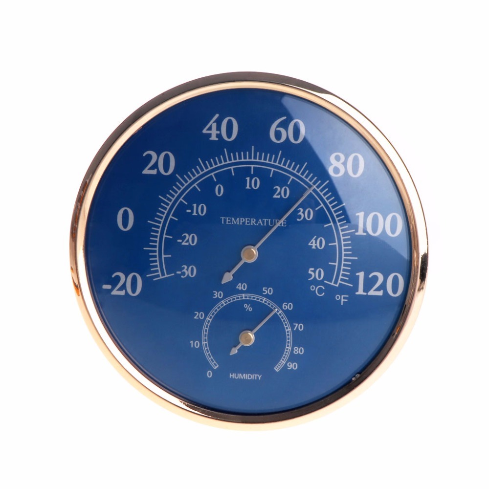 Dial Thermometer Size Round Thermometer Hygrometer Temperature Humidity Monitor Meter Gauge Blue