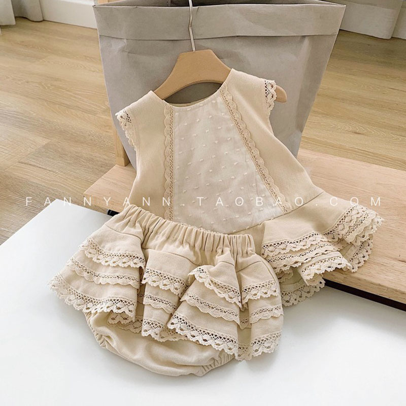Baby Dress Girl Sets Fashion Children s Sleeveless Shirt + Shorts 2 Suit Kids Clothes 210521