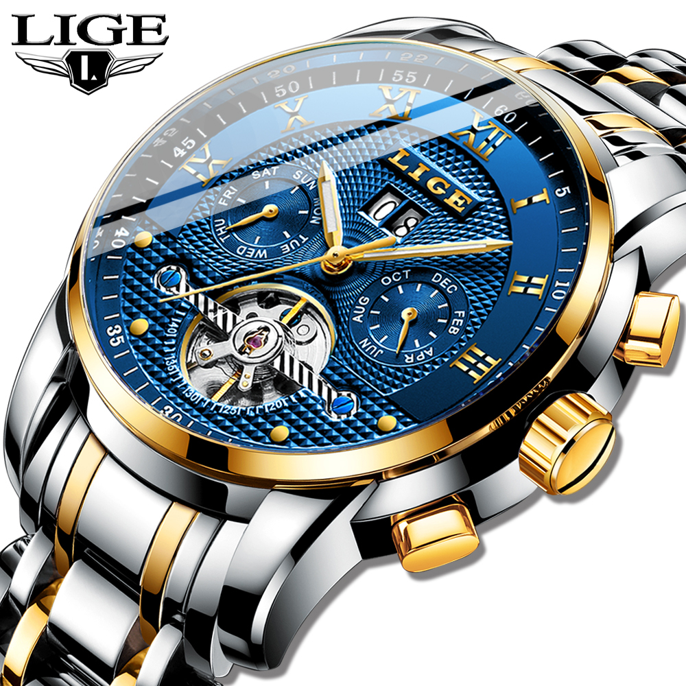 Relogio Masculino LIGE Mens Watches Top Brand Luxury Automatic Mechanical Watch Men Full Steel Business Waterproof Sport Watchesg, L gold blue
Relogio Masculino LIGE Mens Watches Top Brand Luxury Automatic Mechanical Watch Men Full Steel Business Waterproof Sport Watchesg, L gold blue