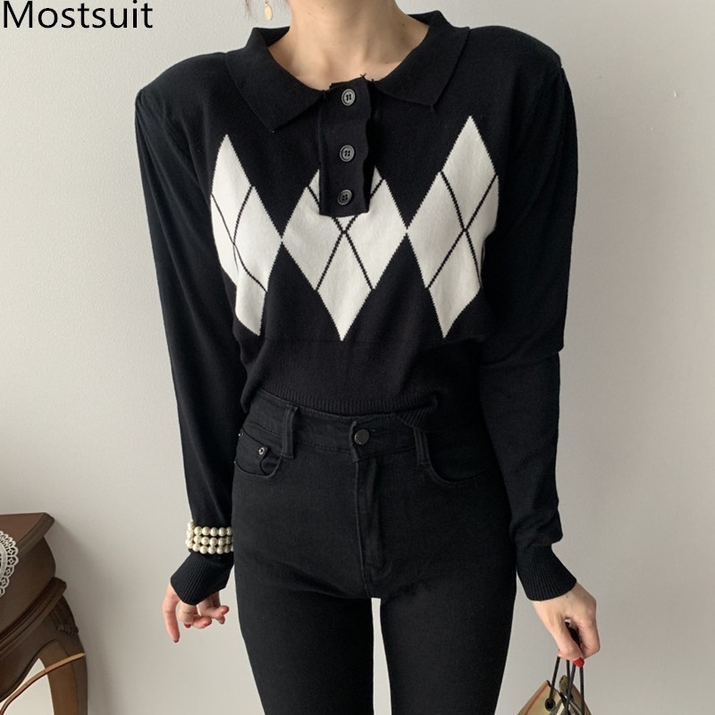 Autumn Korean Rhombus Knitted Women Sweaters Tops Long Sleeve Turn-down Collar Pullovers Casual Vintage Ladies Jumpers 210518, Purple
Autumn Korean Rhombus Knitted Women Sweaters Tops Long Sleeve Turn-down Collar Pullovers Casual Vintage Ladies Jumpers 210518, Purple