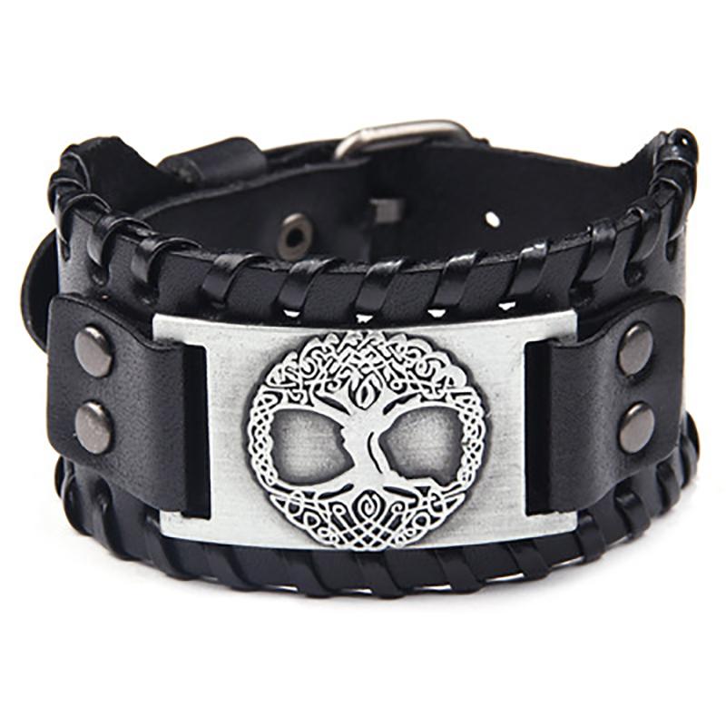 Charm Bracelets Gothic Design Nordic Viking Odin Tree Of Life Bracelet For Men Hand Woven Wide Leather Adjustable Punk Jewelry
Charm Bracelets Gothic Design Nordic Viking Odin Tree Of Life Bracelet For Men Hand Woven Wide Leather Adjustable Punk Jewelry