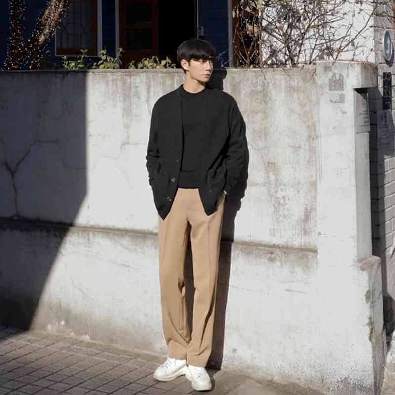 IEFB / men's clothing autumn cardigan sweater loose Korean style trendy lightweight outer wear single breasted kintted top Y3922 210524