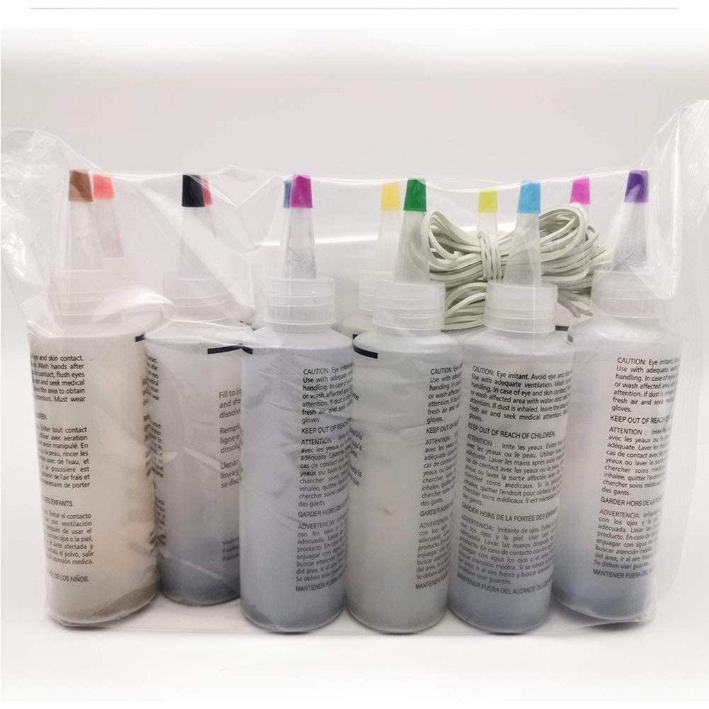 Tie dye kit 6/8/10 bottles muti-color dyes permanent paint for diy arts cotton cloth and linen suit dye pigment