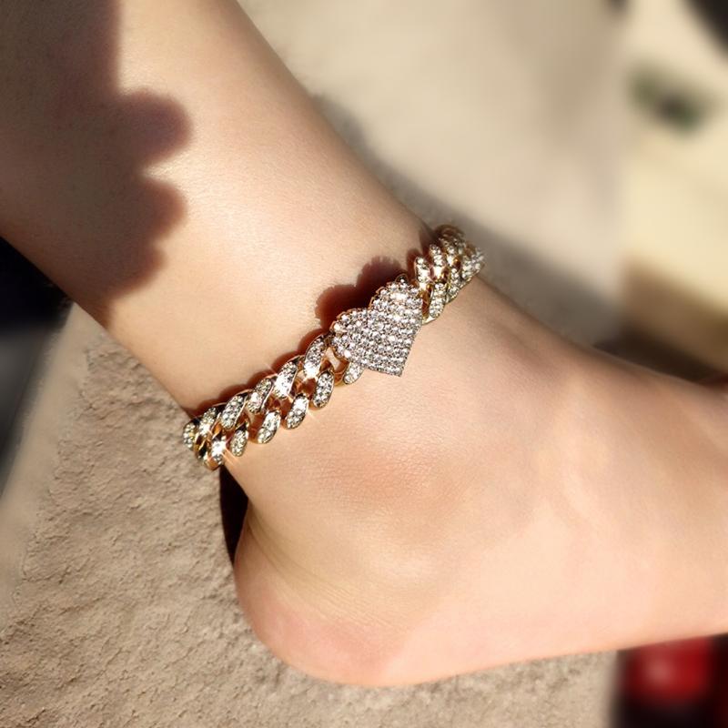 Anklets Hip Hop Chunky Cuban Link Chain Crystal Heart For Women Men Iced Out Rhinestone Foot Bracelet Wholesale Jewelry, Red;blue
Anklets Hip Hop Chunky Cuban Link Chain Crystal Heart For Women Men Iced Out Rhinestone Foot Bracelet Wholesale Jewelry, Red;blue