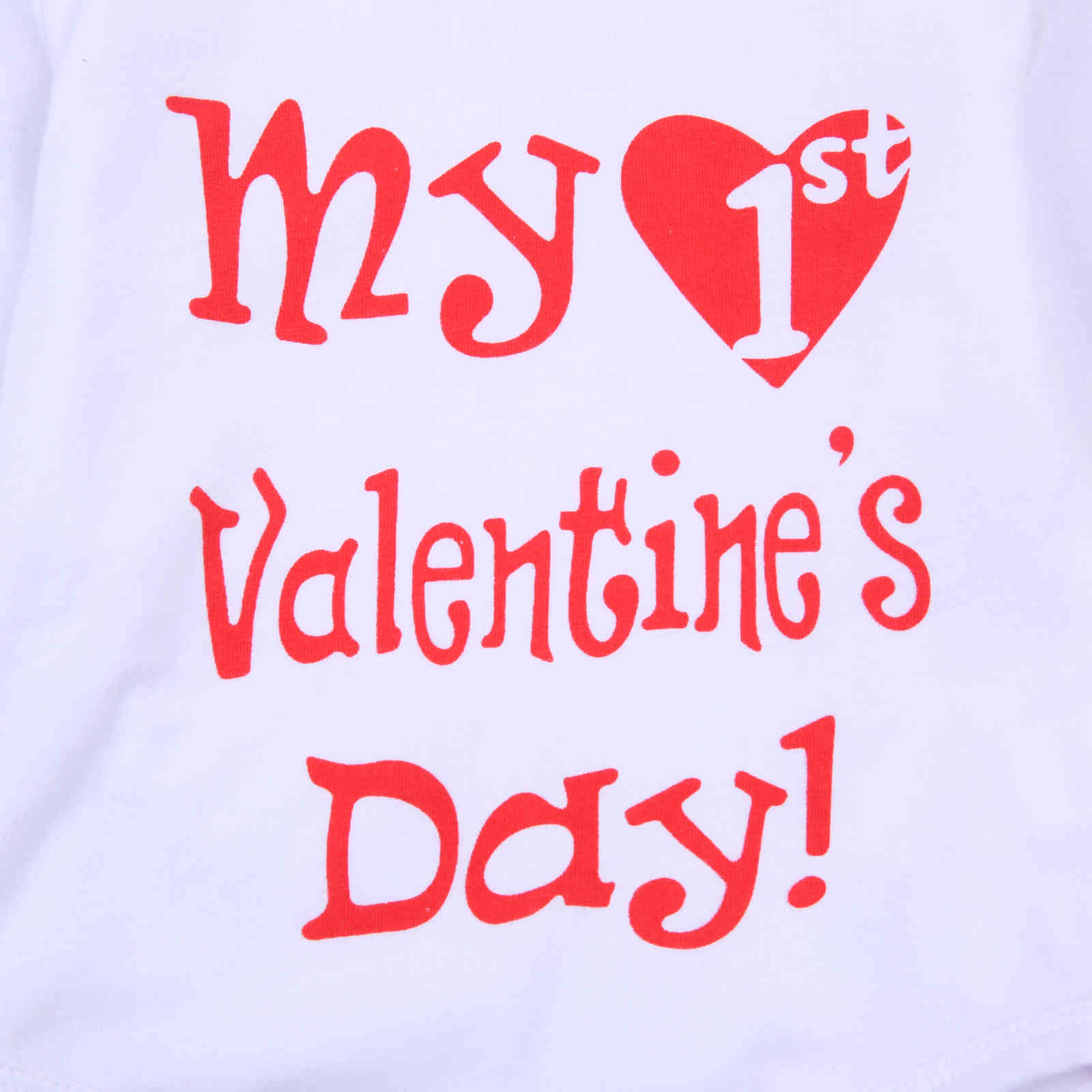0-18M My 1st Valentines Day born Baby Girl Clothes Set Summer Cute Infant Letter Romper + Pants Headband Outfits 210515