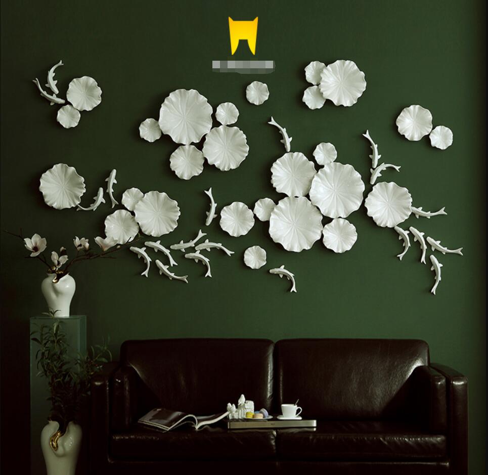 Ceramic wall hanging fish Decorative Plates living room creative three-dimensional hotel background wall bedroom wall-decoration