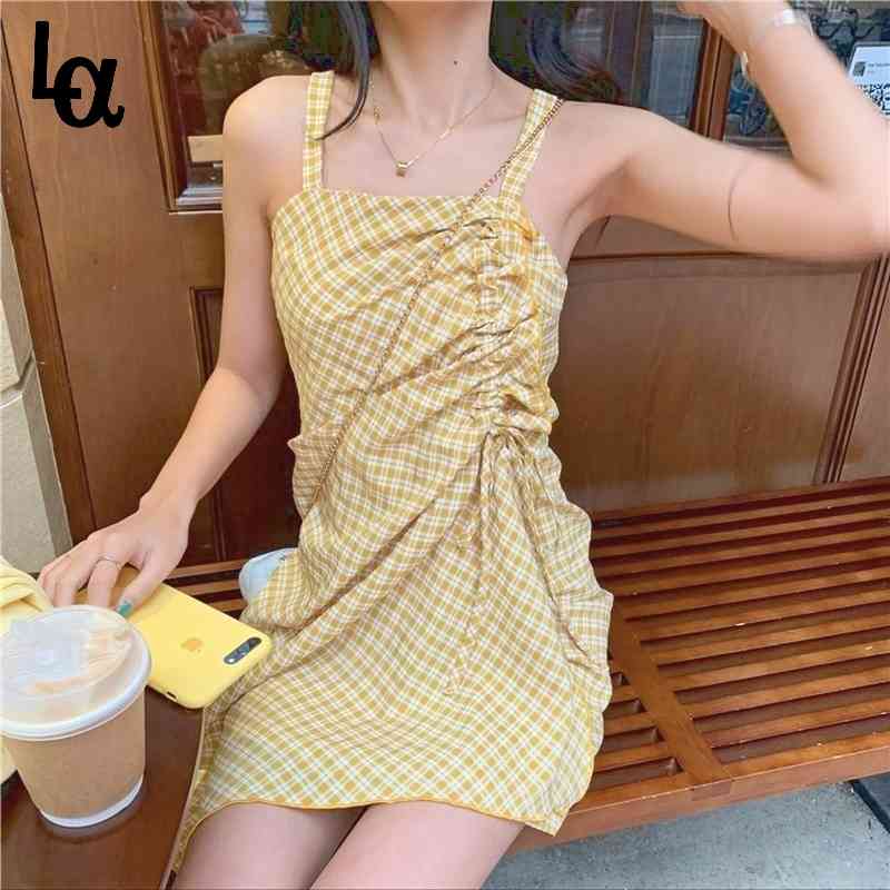 Korean Kawaii Strap Dress Women Sweet Cute Designer Chiffon Plaid Slim Sexy Party Mini Beach Summer 210519, Yellow
Korean Kawaii Strap Dress Women Sweet Cute Designer Chiffon Plaid Slim Sexy Party Mini Beach Summer 210519, Yellow