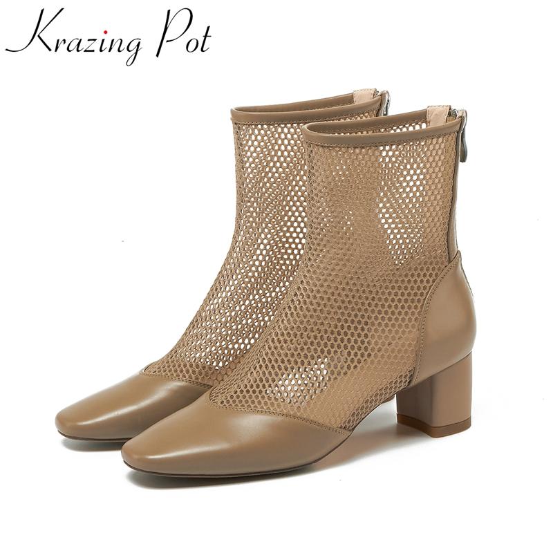 Boots Krazing Pot 2021 Size 40 Genuine Leather High Heels Zipper Mesh Breathable Non-slip Casual Summer Shoes Brand Ankle, Black
Boots Krazing Pot 2021 Size 40 Genuine Leather High Heels Zipper Mesh Breathable Non-slip Casual Summer Shoes Brand Ankle, Black