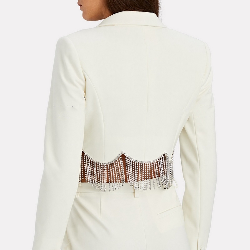 Short Blazer Mini Skirt Two Piece Set Women Tassels High Waist Sexy Suits Spring Streetwear 210708