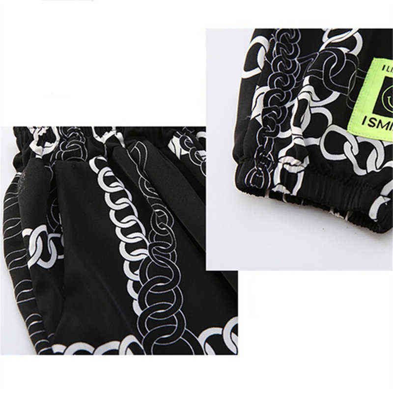 Pants For Girls Casual Style Girl Chain Print Kids Fashion Summer Ankle Trousers 4 5 7 8 9 10 11 13 Years Teenage Clothes 211103