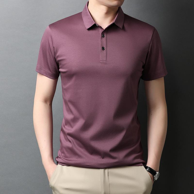 Men's Polos 100% Mercerized Cotton Short Sleeve Shirt Men Solid Color Summer Casual Thin Lightweight Top Slim Fit T-shirt Male Purple, Black
Men's Polos 100% Mercerized Cotton Short Sleeve Shirt Men Solid Color Summer Casual Thin Lightweight Top Slim Fit T-shirt Male Purple, Black