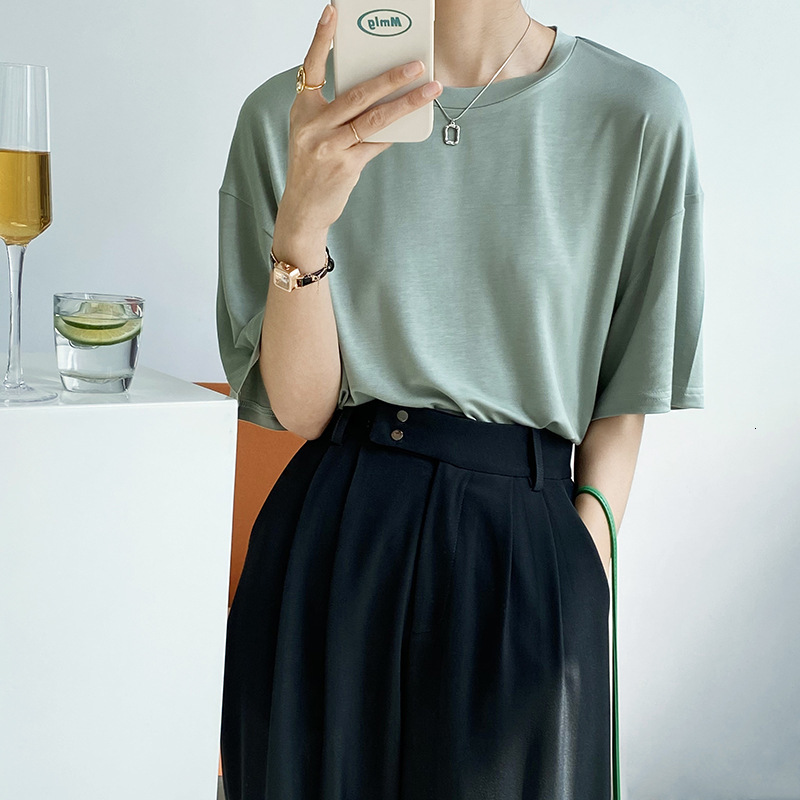 Women's T-Shirt The multi-coloured neck Women 2021 Spring/Summer short Korean sleeves Top Tee, Shrimp powder.
Women's T-Shirt The multi-coloured neck Women 2021 Spring/Summer short Korean sleeves Top Tee, Shrimp powder.