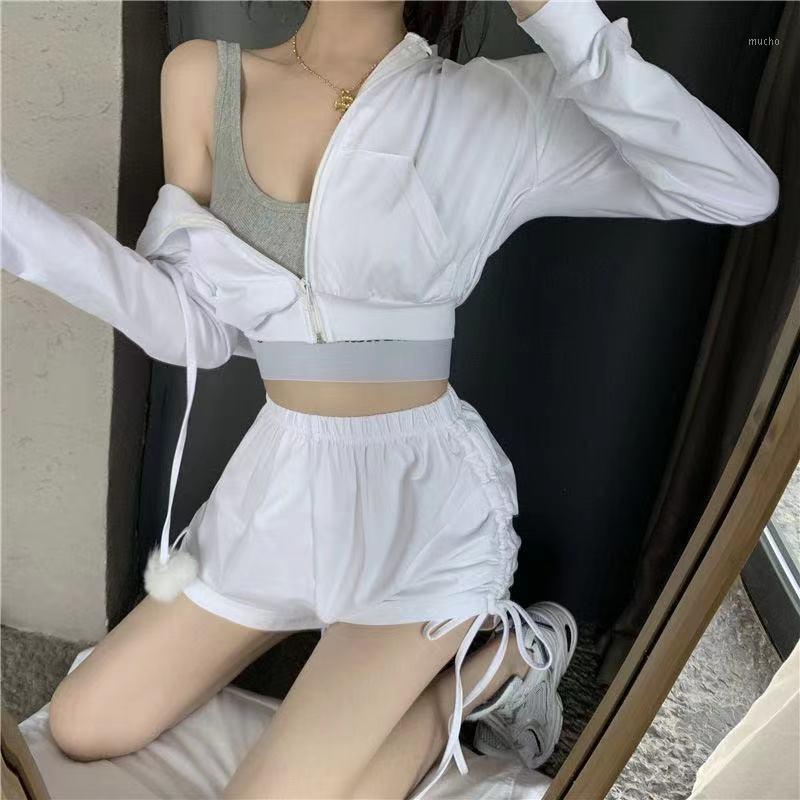 Yoga Outfit Women' Tracksuit Set Long Sleeve High Waist Shorts Sportswear 2021 Summer Breathable Casual Suit Indoor, White
Yoga Outfit Women' Tracksuit Set Long Sleeve High Waist Shorts Sportswear 2021 Summer Breathable Casual Suit Indoor, White